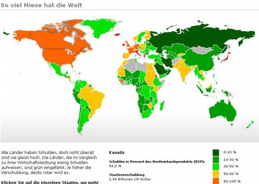 Spiegel: Το παγκόσμιο παζλ του χρέους