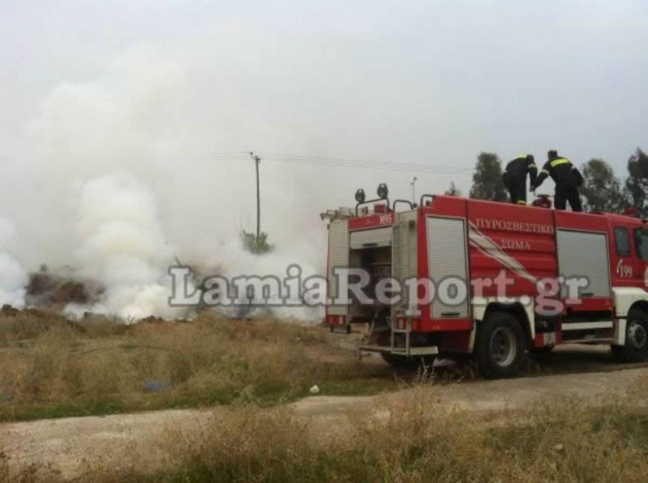 Λαμία: Πυρκαγιά κοντά σε σιδηροδρομικό σταθμό