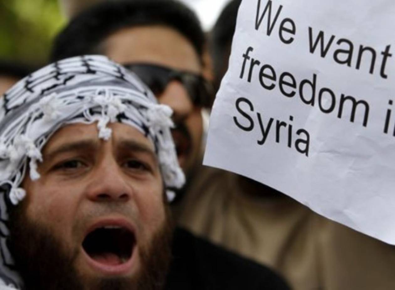 Συγκέντρωση διαμαρτυρίας Σύρων στο Σύνταγμα