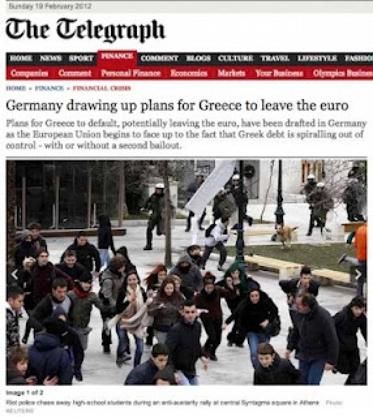Telegraph: «Η Γερμανία σχεδιάζει την έξοδο της Ελλάδας από το ευρώ»!