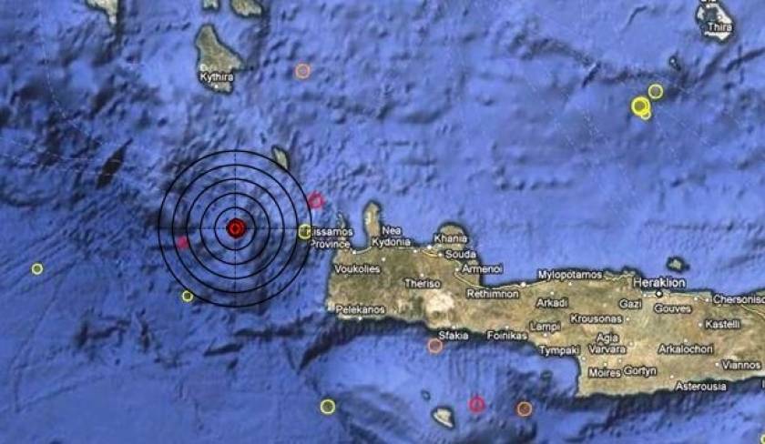Σεισμός 3,7 Ρίχτερ δυτικά της Κρήτης