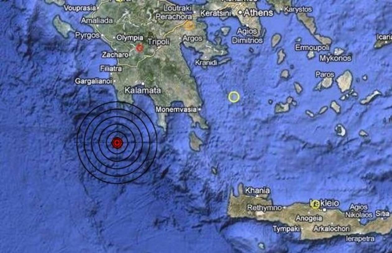 Σεισμός 4,3 Ρίχτερ νότια της Μεθώνης