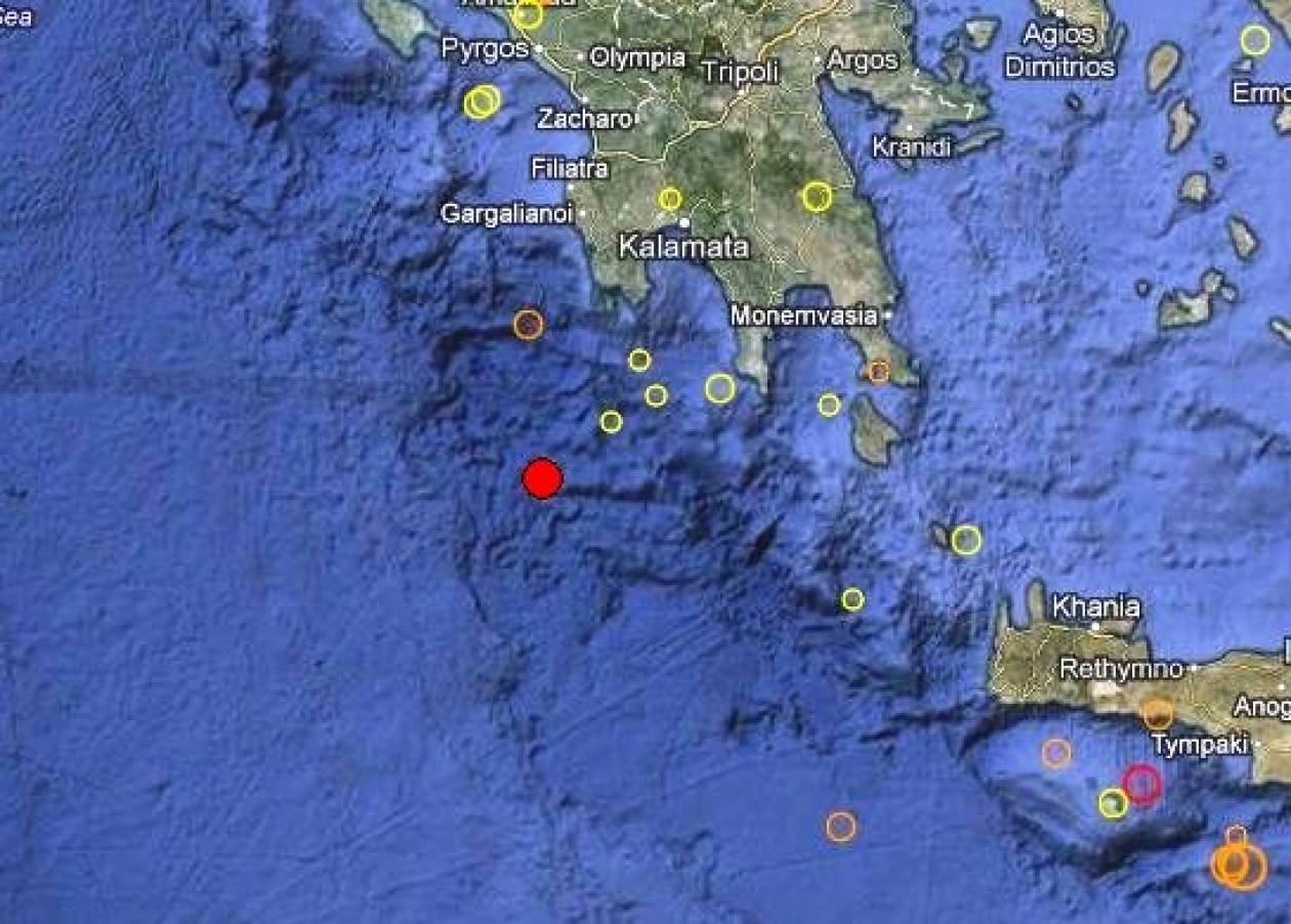 Σεισμός 3,0 Ρίχτερ νότια της Μεθώνης