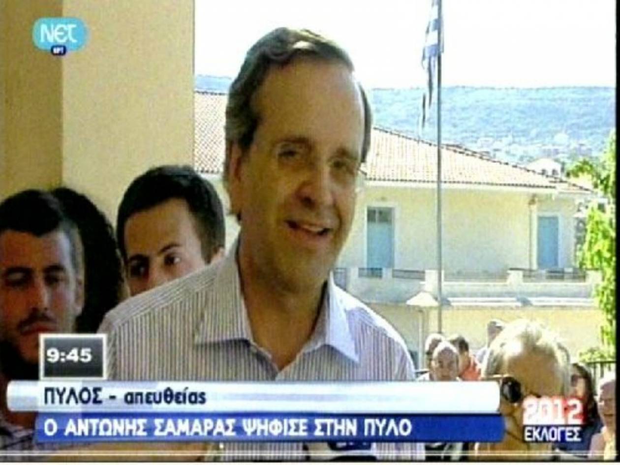 Βουλευτικές εκλογές 2012: Ψήφισε ο Αντώνης Σαμαράς (vid)