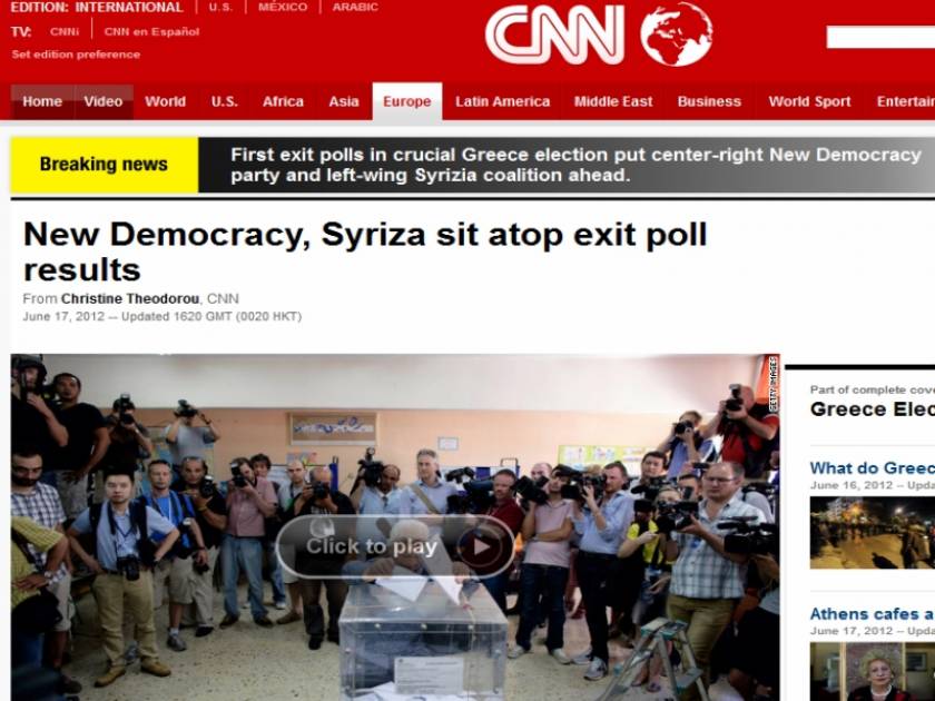 CNN: ΝΔ και ΣΥΡΙΖΑ μπροστά στα exit polls