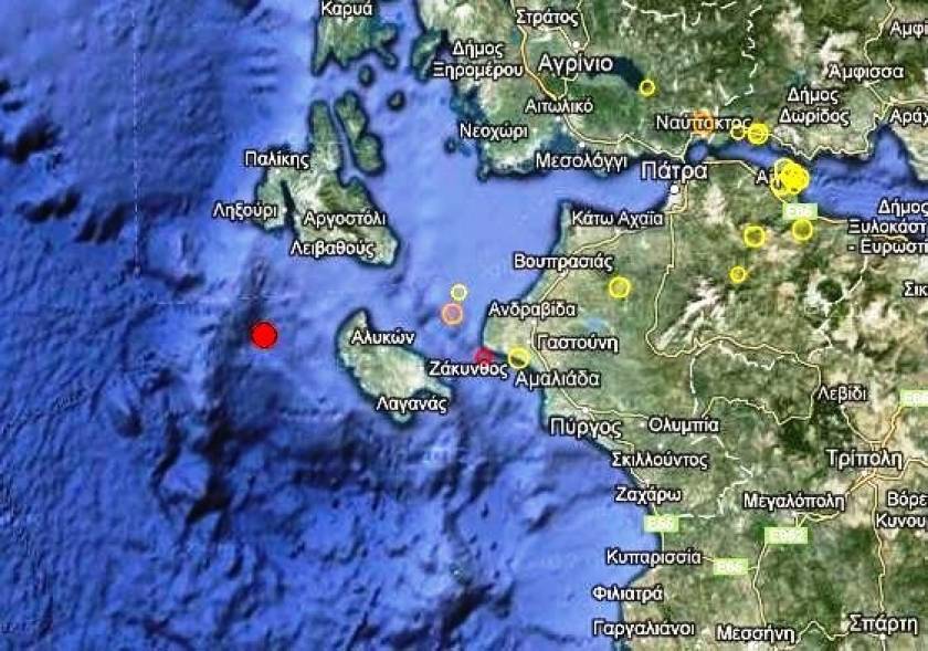Σεισμός 3,7 Ρίχτερ δυτικά της Ζακύνθου