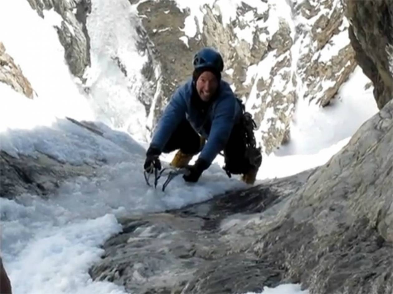 Βίντεο: Ορειβάτης γλύτωσε την τελευταία στιγμή!