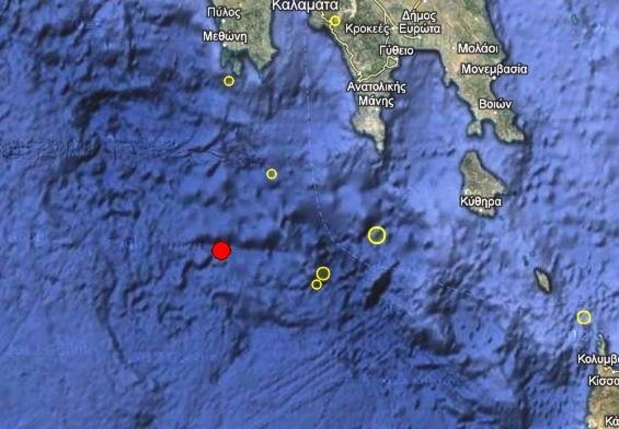 Σεισμός 3,2 Ρίχτερ νότια της Μεθώνης