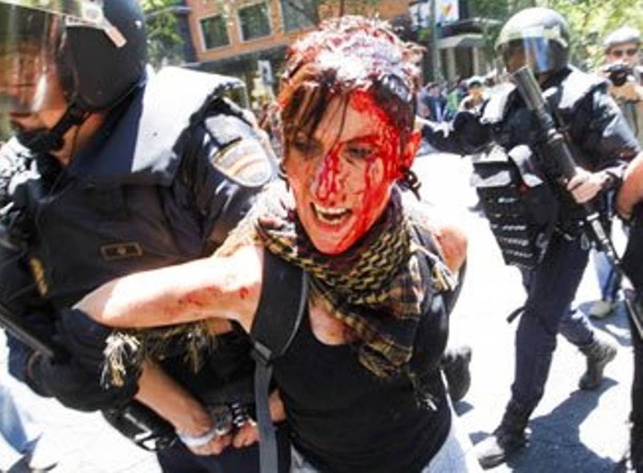 Τραυματισμοί στη Μαδρίτη κατά τη διάρκεια διαδήλωσης