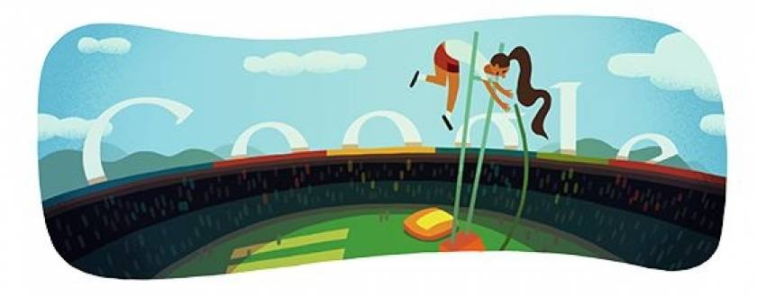 Ολυμπιακοί Αγώνες 2012: Άλμα επί κοντώ στο logo του Google