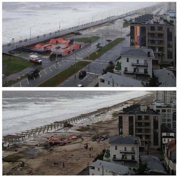 Εντυπωσιακές φωτογραφίες: Πριν και μετά τον τυφώνα Σάντι