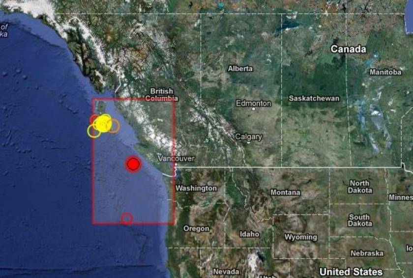 Σεισμός 6,3 Ρίχτερ δυτικά του Βανκούβερ