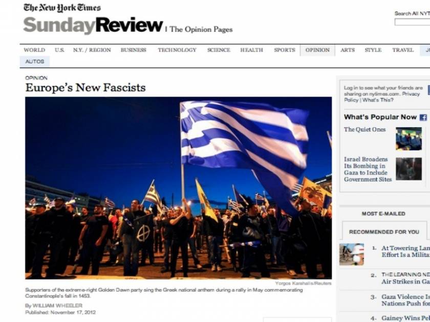 NY Times: Επίθεση της εφημερίδας στη Χρυσή Αυγή