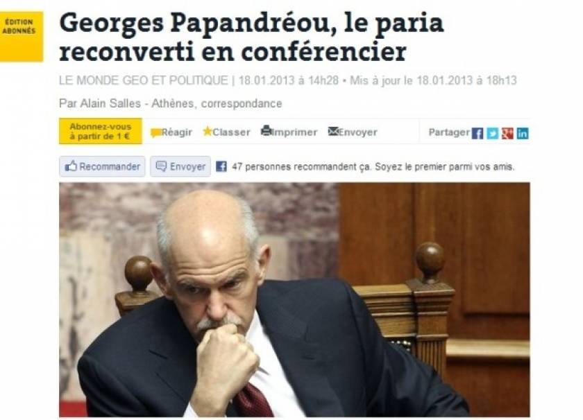 Le Monde: Ο παρίας Παπανδρέου μετατράπηκε σε κονφερασιέ
