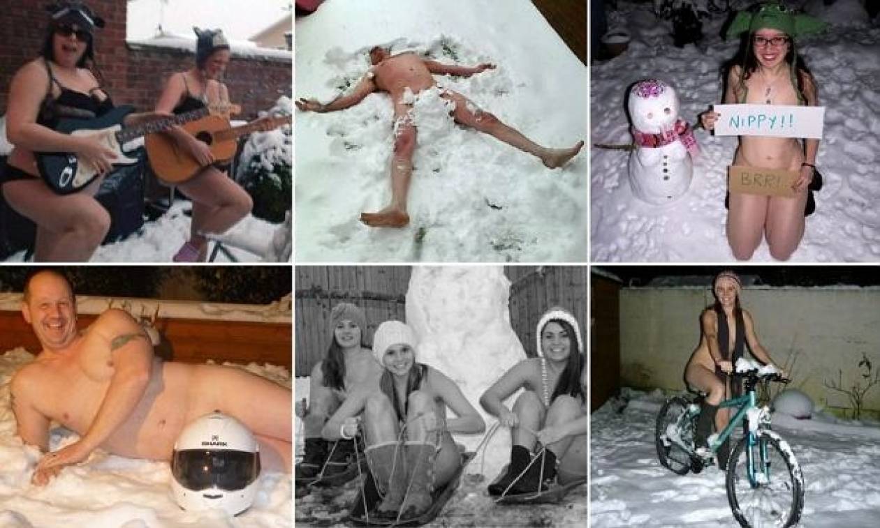 H νέα μόδα στο Facebook: Φωτογραφίζονται... γυμνοί στο χιόνι!