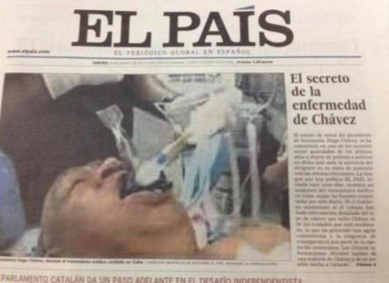 Δείτε την ψεύτικη φωτογραφία του Τσάβες που δημοσίευσε η El Pais