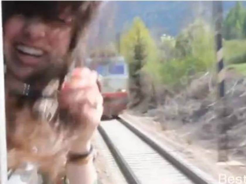 Συγκλονιστικό βίντεο: Γλίτωσε το κεφάλι της από το τρένο παρά τρίχα
