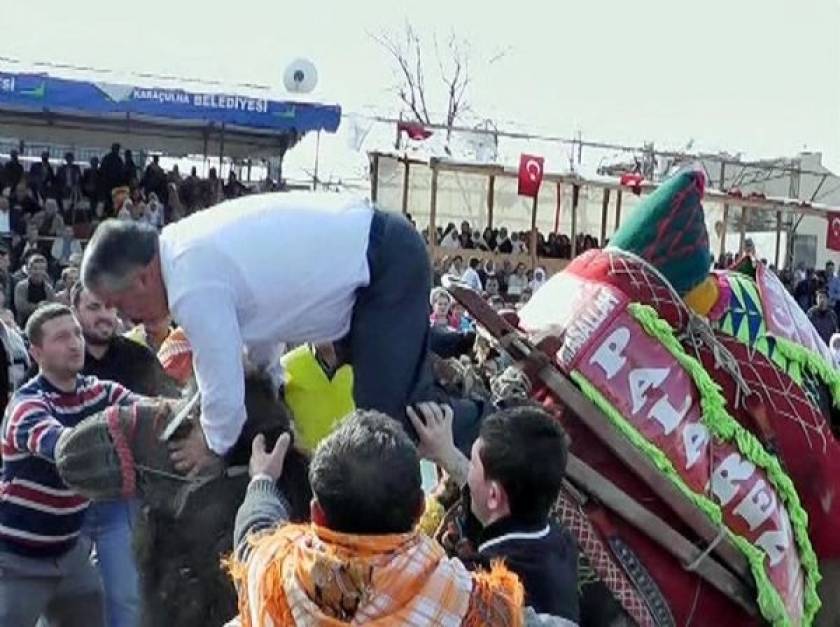 Βίντεο: Δείτε τι έπαθε ένας δήμαρχος στην Τουρκία όταν καβάλησε καμήλα