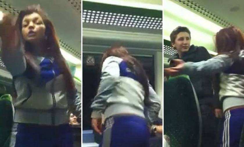 Βίντεο: Έφηβη επιτέθηκε και χτυπούσε άνδρες στο μετρό