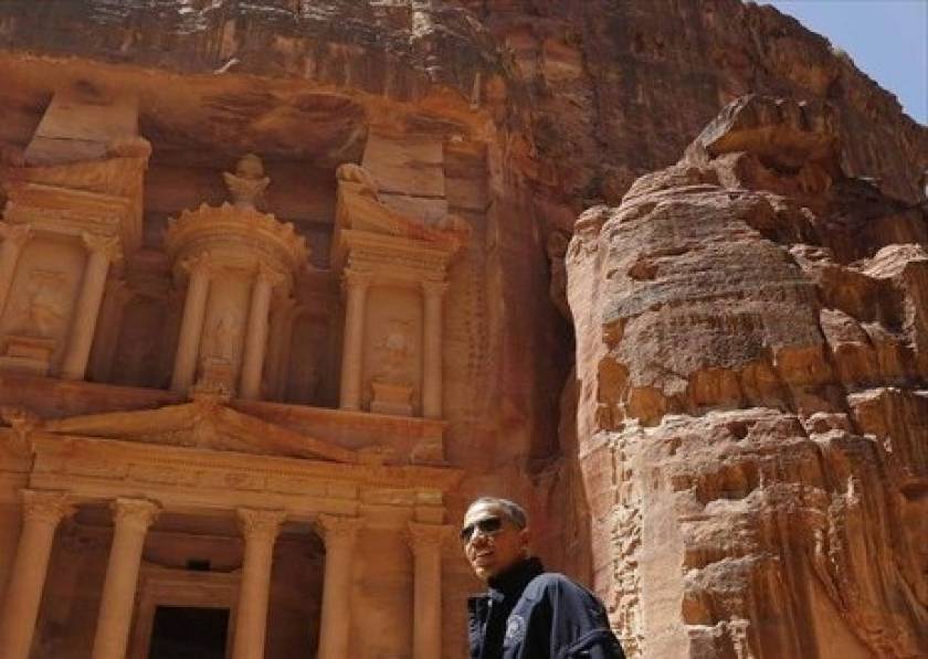 Ιορδανία: Επίσκεψη Ομπάμα στην αρχαία πόλη Πέτρα