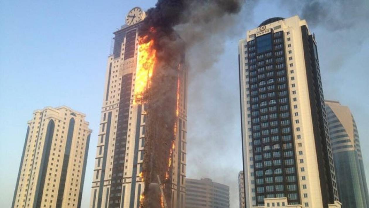 Στις φλόγες ουρανοξύστης στην Τσετσενία-«Άστεγος» ο Ντεπαρτιέ (βίντεο)