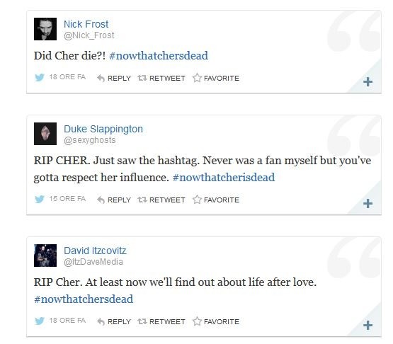 Μπέρδεμα στο Twitter: Πέθανε η Θάτσερ ή Cher;