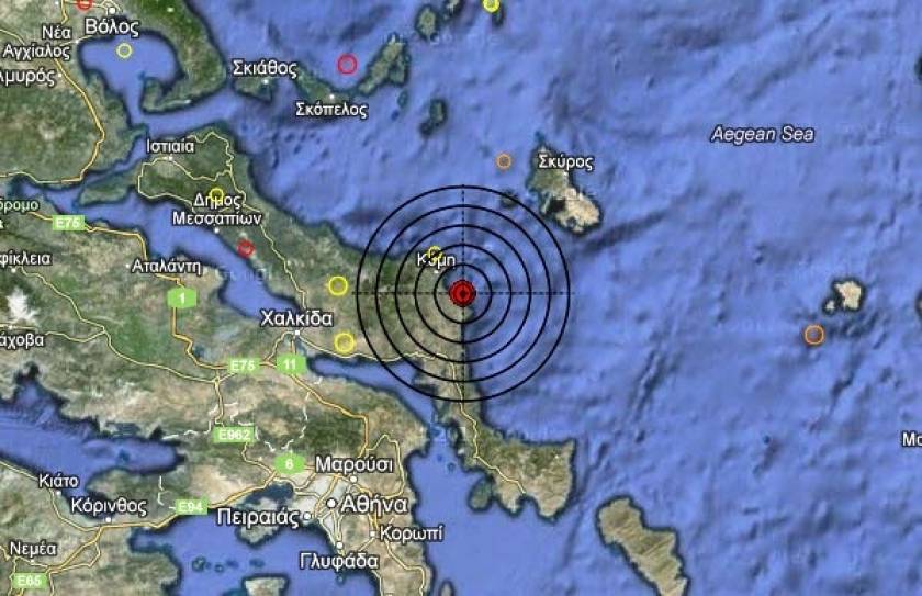 Σεισμός 4,2 Ρίχτερ ανατολικά της Εύβοιας