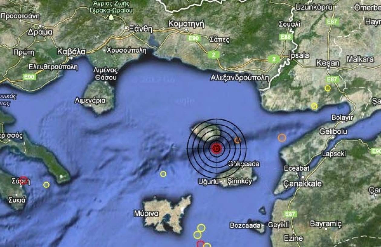 Σεισμός 3,5 Ρίχτερ νότια της Σαμοθράκης