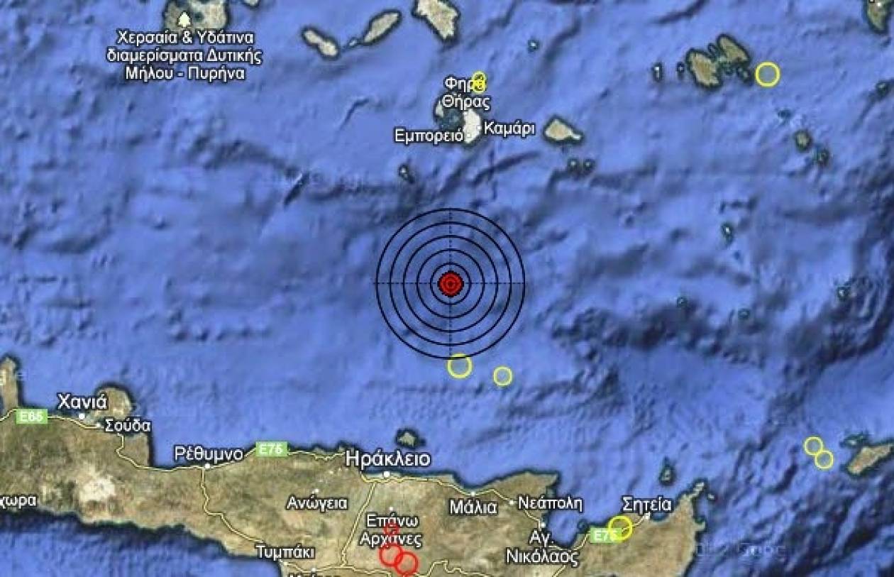 Σεισμός 3,1 Ρίχτερ στο Κρητικό Πέλαγος