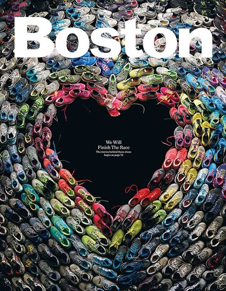 Μια καρδιά από τα παπούτσια των μαραθωνοδρόμων της Βοστώνης