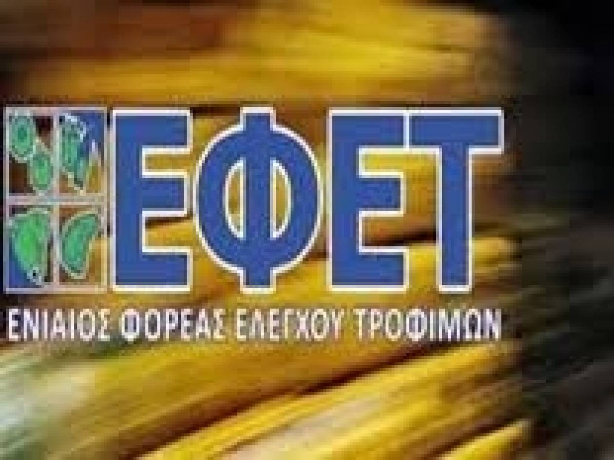 ΕΦΕΤ: Πρόστιμα 919.500 ευρώ σε επιχειρήσεις τροφίμων