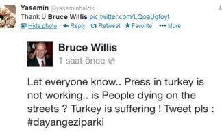 Bruce Willis στο twitter: Ο κόσμος πεθαίνει στους δρόμους (pic)!