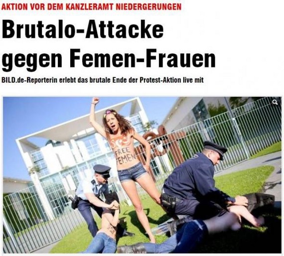 Ακτιβίστριες της Femen έδειξαν τα στήθη τους στην Μέρκελ (pics)