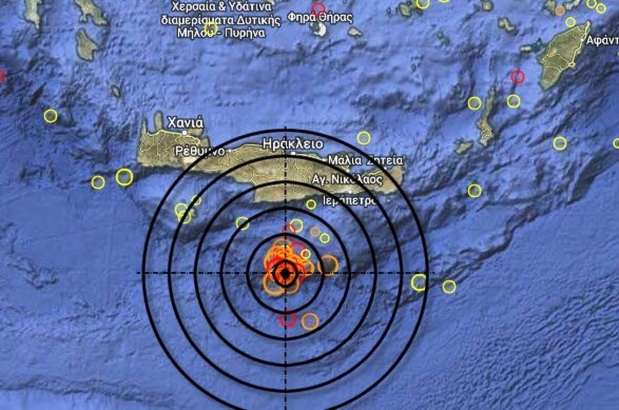 Ισχυρός σεισμός 6,0 Ρίχτερ νότια της Κρήτης