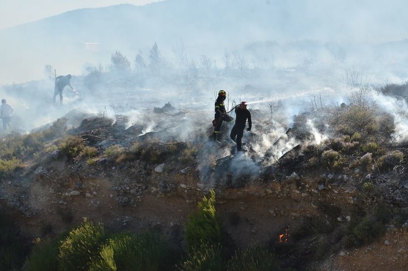 Σε ύφεση η φωτιά στους Θρακομακεδόνες (pics) 
