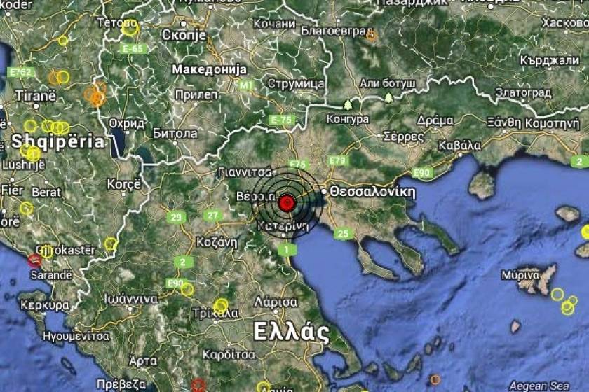 Σεισμός 3,1 Ρίχτερ δυτικά της Θεσσαλονίκης