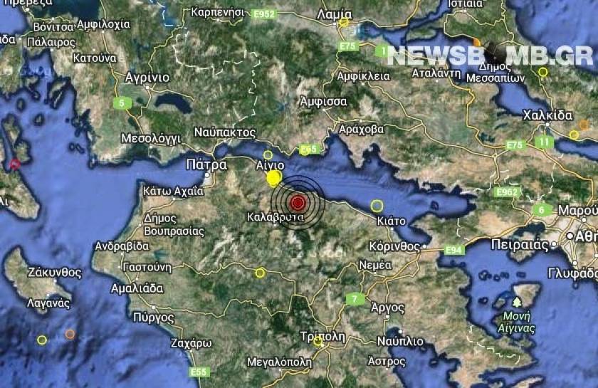 Σεισμός 3,5 Ρίχτερ δυτικά της Ακράτας