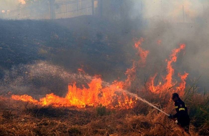 Φωτιά στη Μεσσαρά Ηρακλείου – Κινδυνεύουν σπίτια