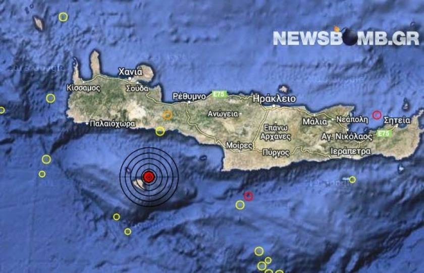 Σεισμός 3,7 Ρίχτερ ανατολικά της Γαύδου