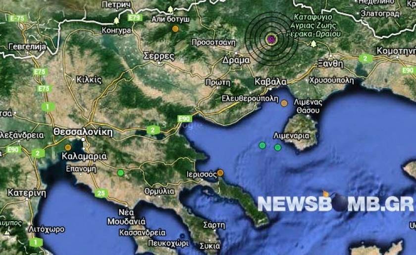 Σεισμός 3,5 Ρίχτερ ανατολικά της Δράμας