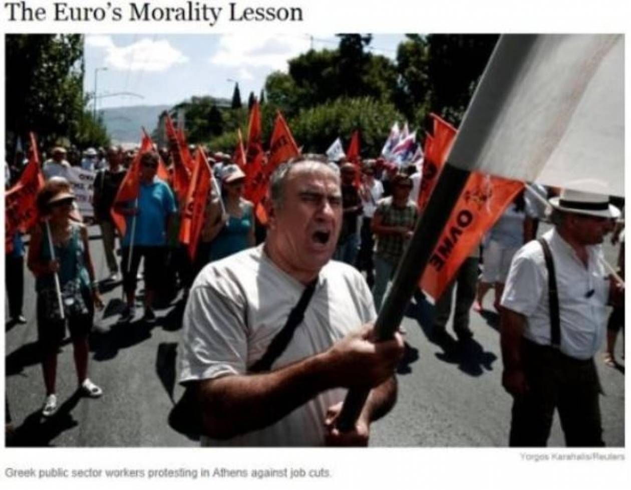 NY Times:Το μάθημα ηθικής της ευρω-κρίσης και ο ρόλος Μητσοτάκη