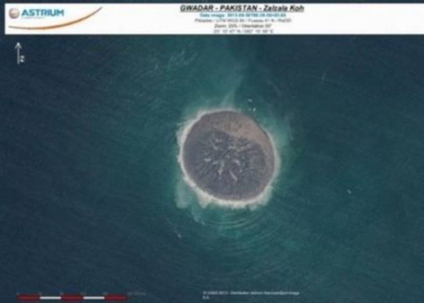 Πρώτη δορυφορική εικόνα του νεογέννητου νησιού στο Πακιστάν