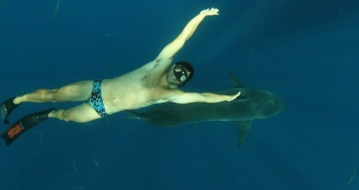 Μεξικό: Βιολόγος κολυμπάει δίπλα σε λευκό καρχαρία