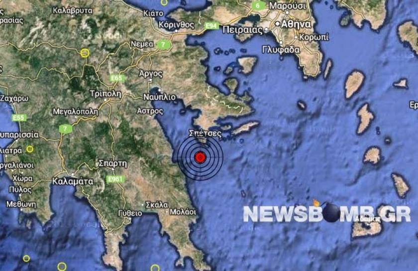 Σεισμός 3,2 Ρίχτερ νότια των Σπετσών