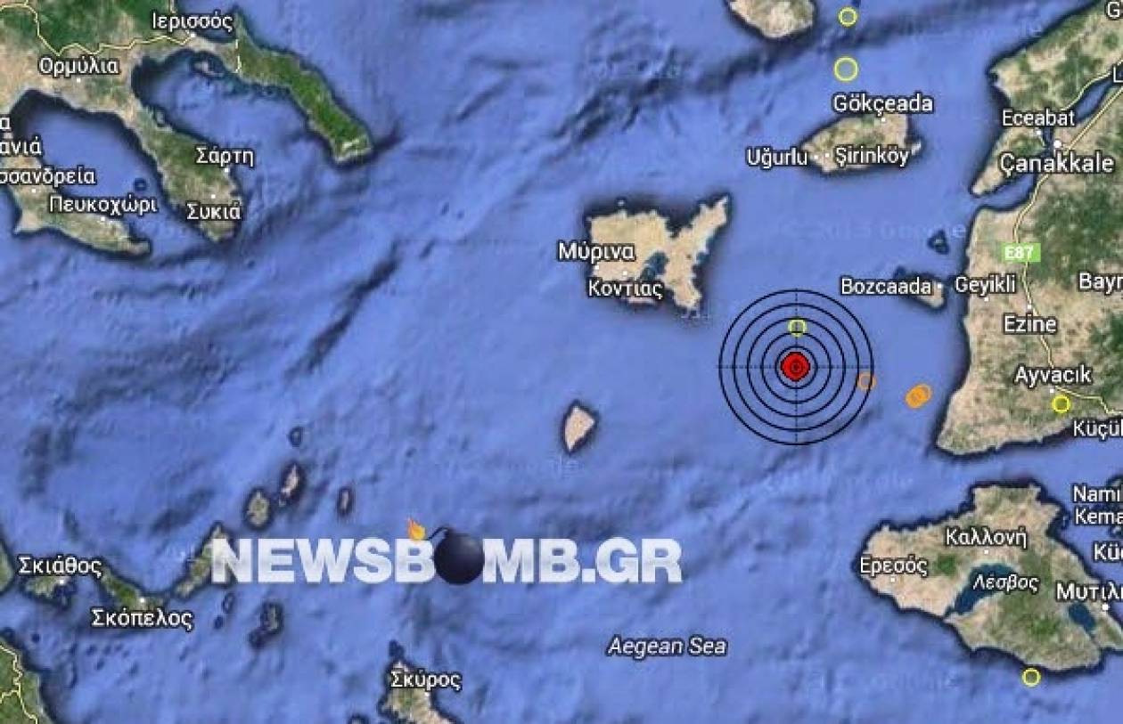 Σεισμός 3,4 Ρίχτερ στο Βόρειο Αιγαίο