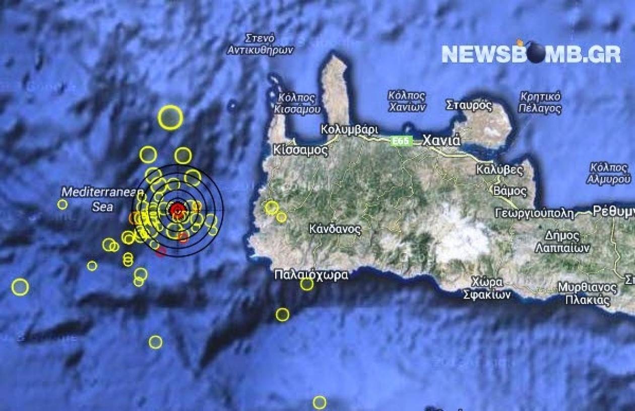 Σεισμός 3,1 Ρίχτερ νοτιοδυτικά των Χανιών