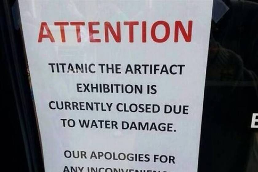 Έκθεση για τον Τιτανικό έκλεισε λόγω... διαρροής νερού!