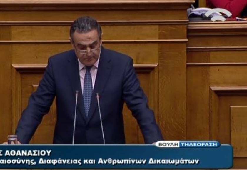 Αθανασίου: Να απαντήσει ο ΣΥΡΙΖΑ αν οι νόμοι ισχύουν για όλους (vid)