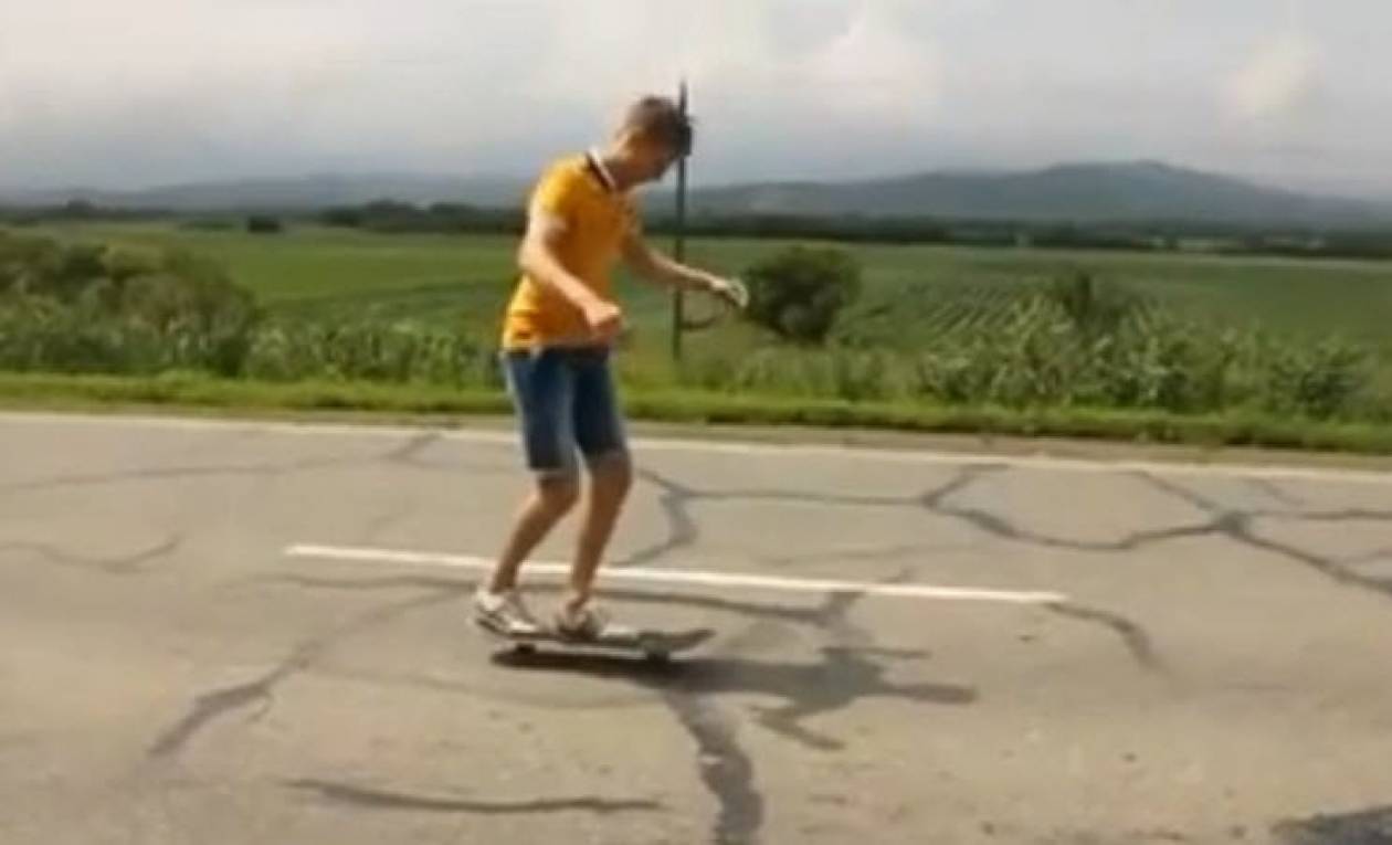 Αυτό που πήγε να κάνει με το skateboard... τελικά πόνεσε... (βίντεο)