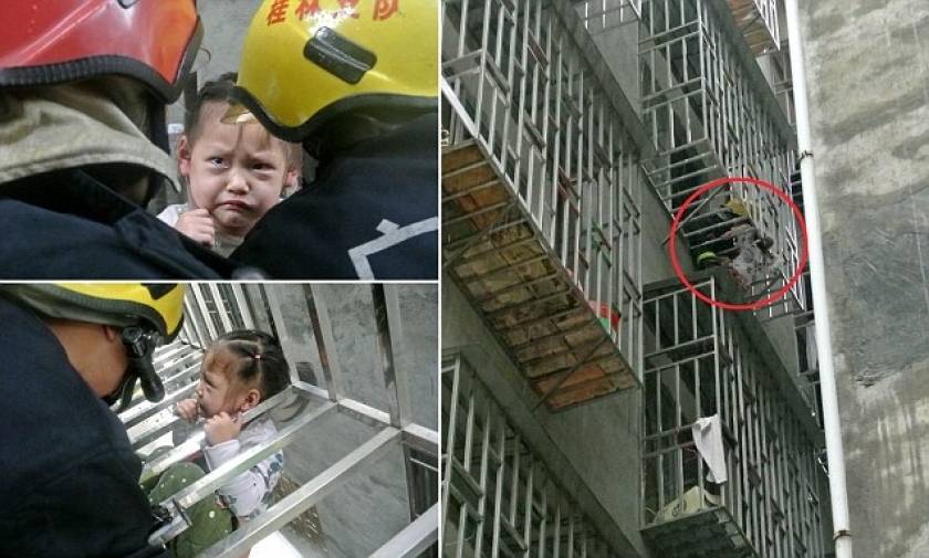 ΣΟΚ: 3χρονο κοριτσάκι κρεμασμένο από τον τέταρτο όροφο